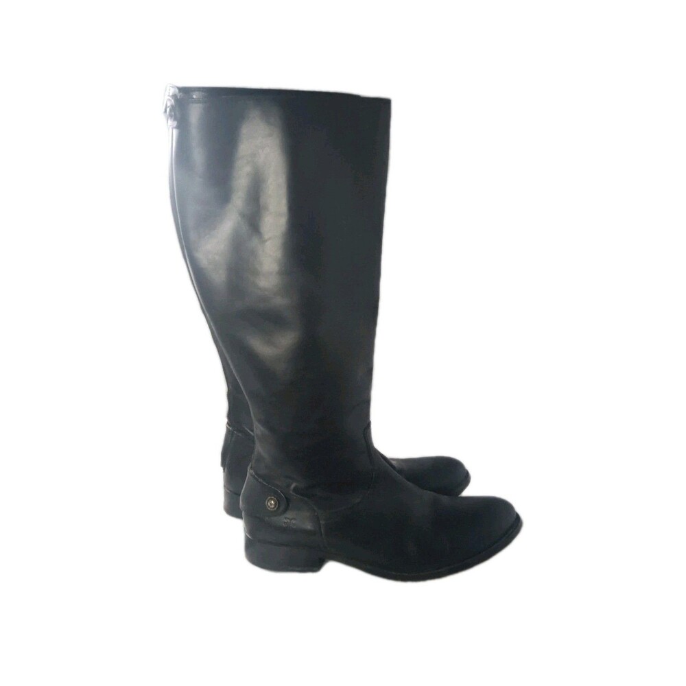 Frye Melissa Button Tall Boots Women's Size 9 B Extended Calf Back Zipper Black